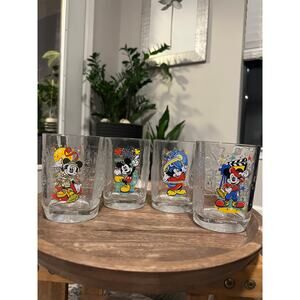 2000 Walt Disney World McDonald’s Mickey Mouse Square Glasses Complete Set of 4